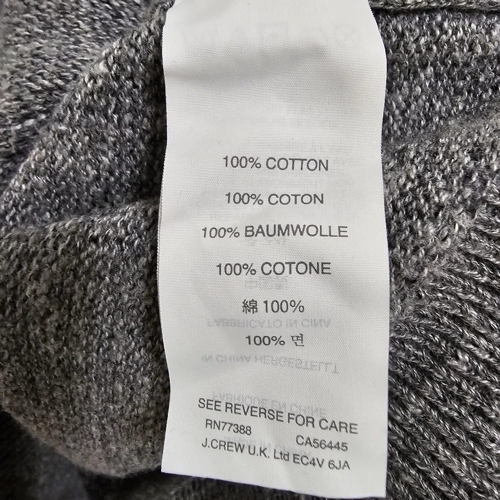 J.Crew grey quarter button hoodie kangaroo pocket pullover sweater size medium